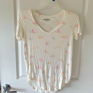 Mudd soft white coral shirt